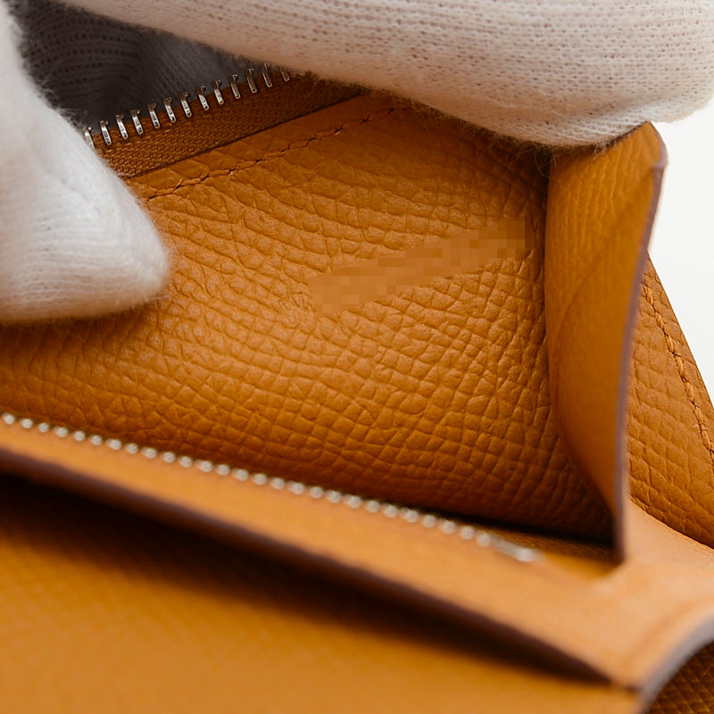 ベアンコンパクト 二つ折り財布 エプソン ビスキュイ シルバー金具 W刻印 二つ折り財布