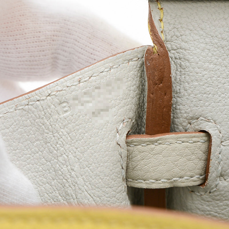 バーキン25 パーソナル トゴ ジョーヌプッサン/グリペール B刻印 ハンドバッグ