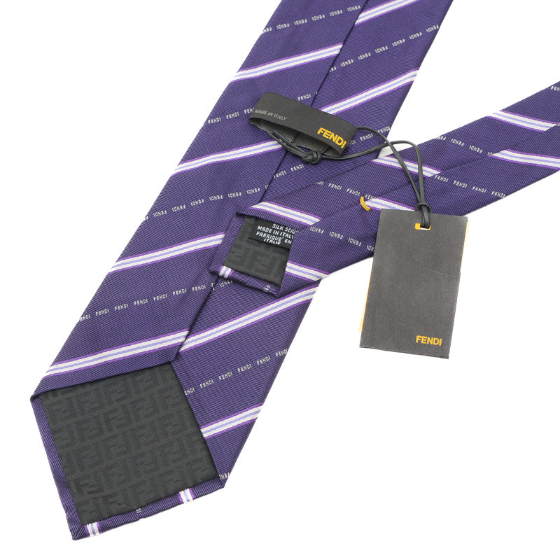 ネクタイ ストライプ パープル シルク100% ネクタイ