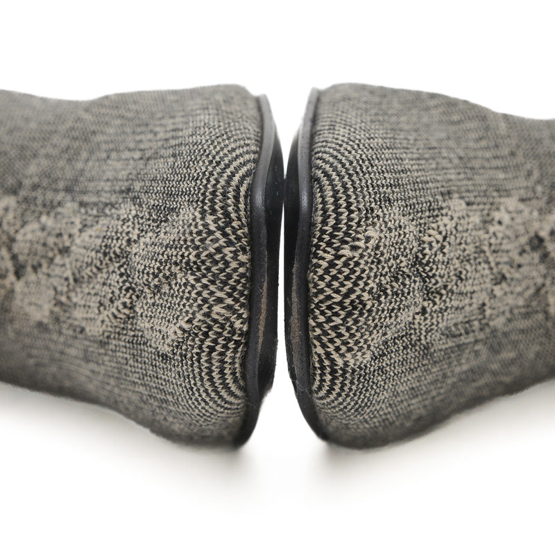 ヴォルヴェール ショートブーツ ニット/レザー グレー レディース 35サイズ ブーツ