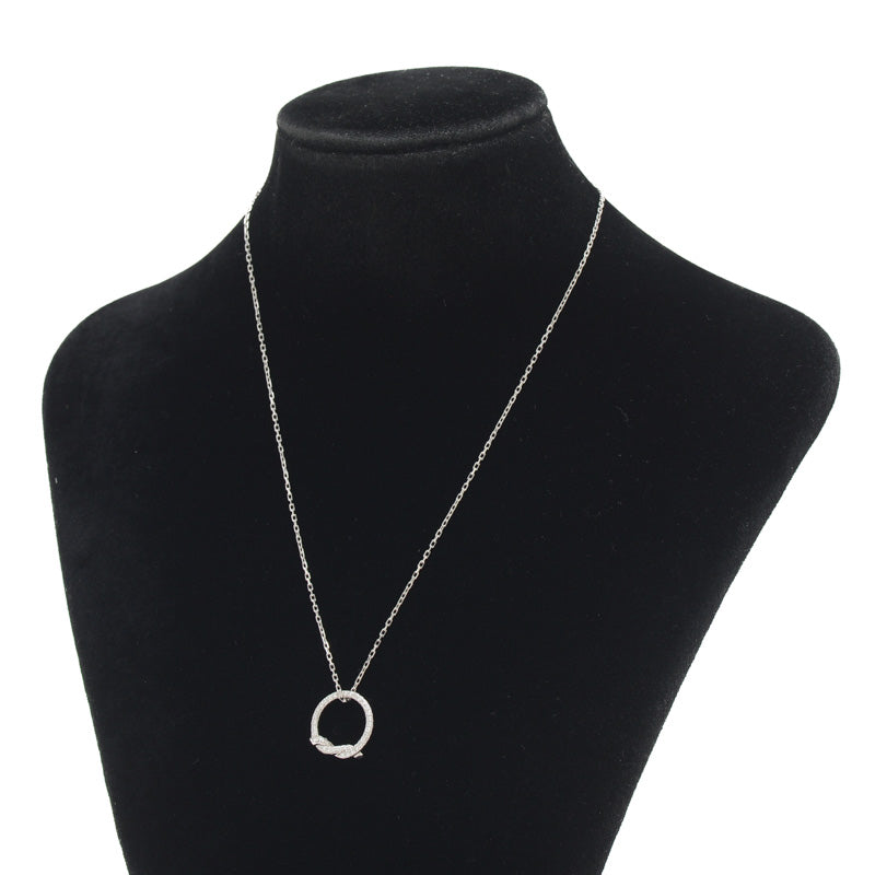 アントルラセ ネックレス K18WG パヴェダイヤ ネックレス