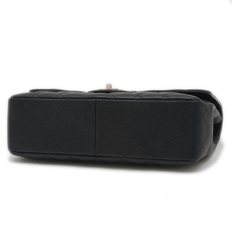 デカマトラッセ30 Wチェーンショルダー キャビアスキン ブラック シルバー金具 A58600 ショルダーバッグ