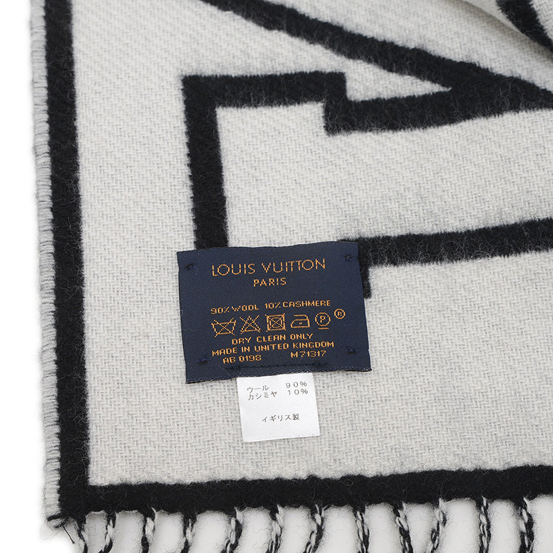 エシャルプ シティルイ マフラーブラック/ホワイト ウール/カシミヤ M71317 マフラー