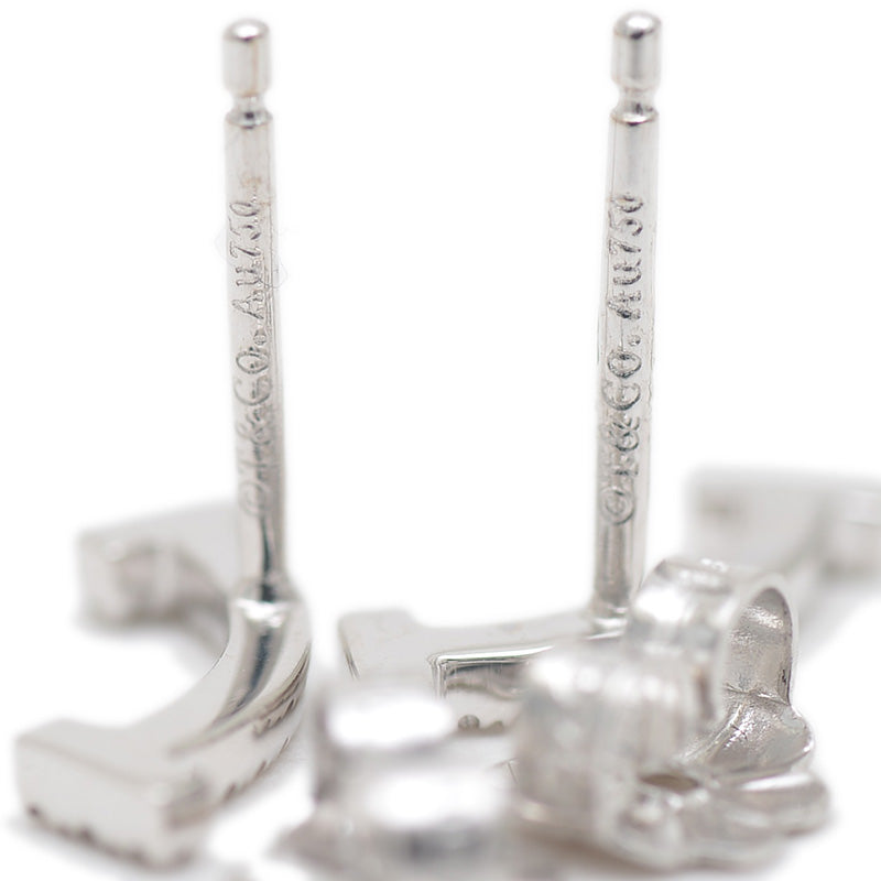 Tスマイル ピアス K18WG/ダイヤモンド ピアス