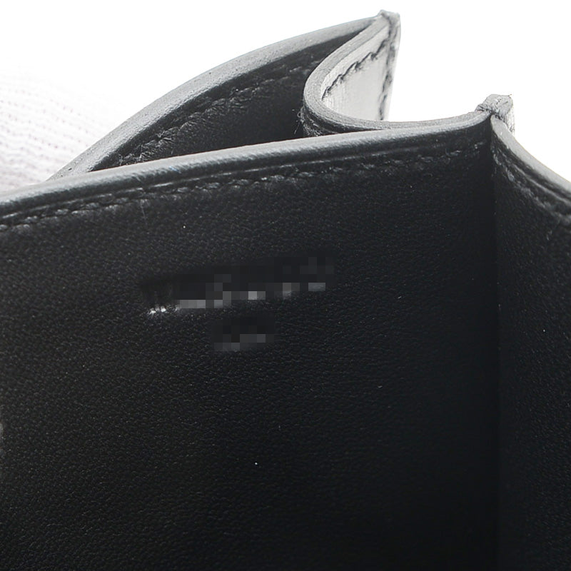 コンスタンス ミニ 18 クルーテ ミロワール ボックスカーフ ブラック シルバー金具 ショルダーバッグ