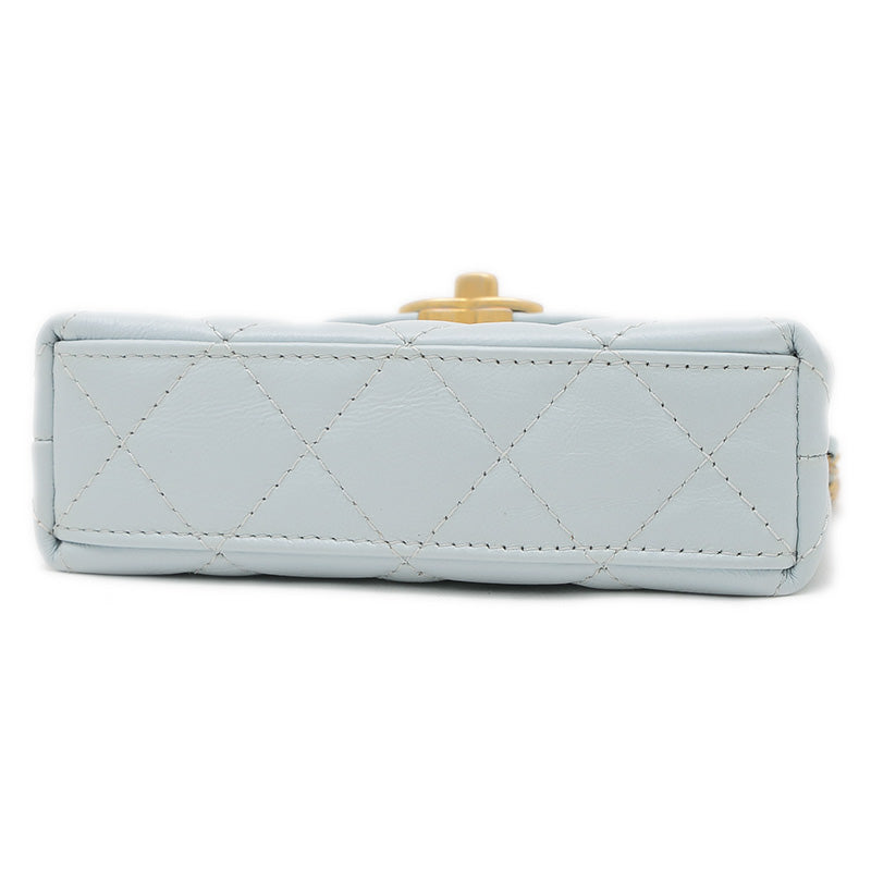 マトラッセ チェーンクラッチ 2WAYポーチ カーフスキン ブルー AP3435 ハンドバッグ