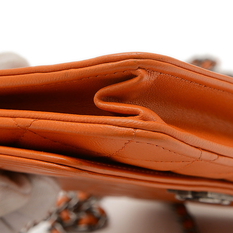 ボーイシャネル チェーンウォレット 長財布 ラムスキン オレンジ ショルダーバッグ