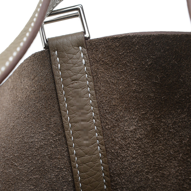 ピコタンロック MM 22 トリヨン エトゥープ シルバー金具 K刻印 ハンドバッグ