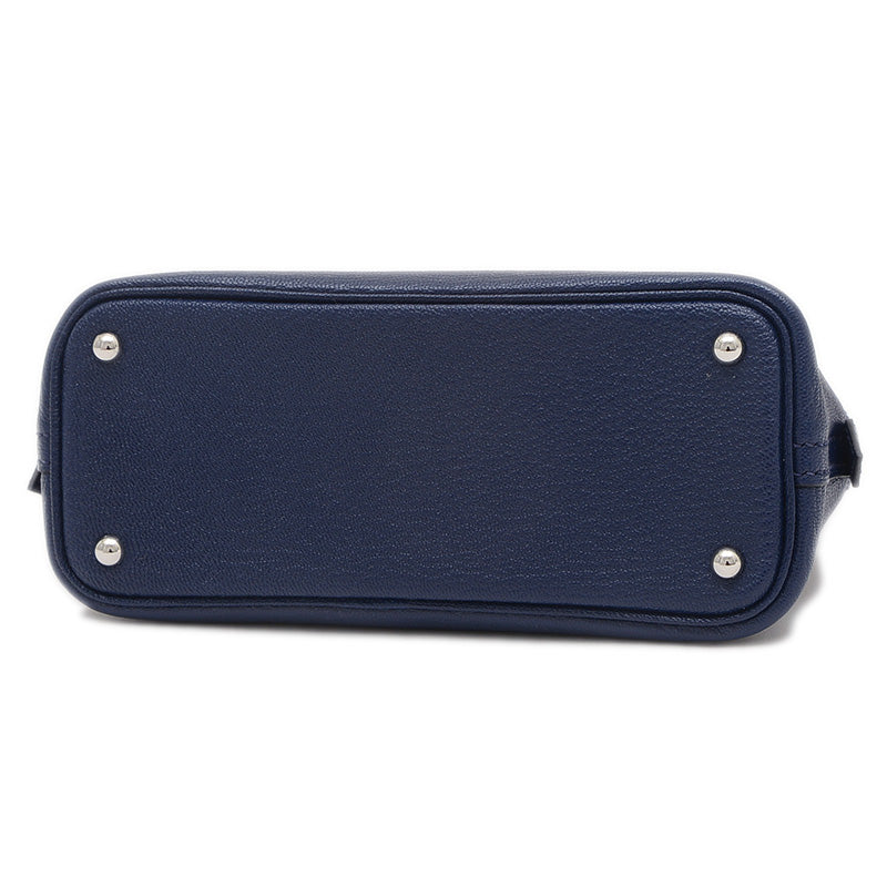 ボリード1923 ミニ シェーブル ブルーネイビー シルバー金具 W刻印 ハンドバッグ