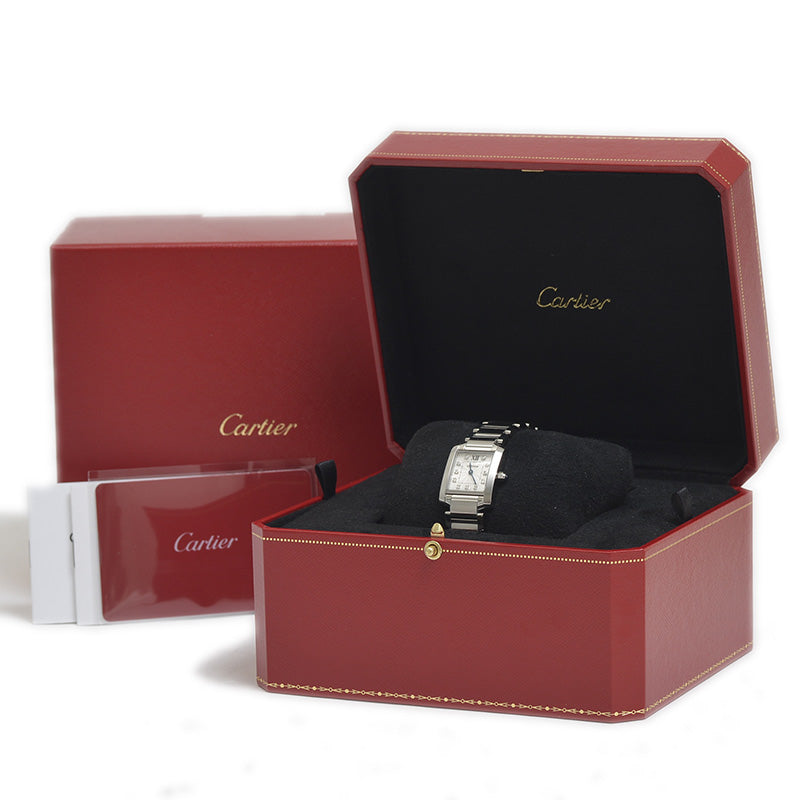 タンクフランセーズSM レディース シルバー文字盤 11Pダイヤ WE110006 腕時計