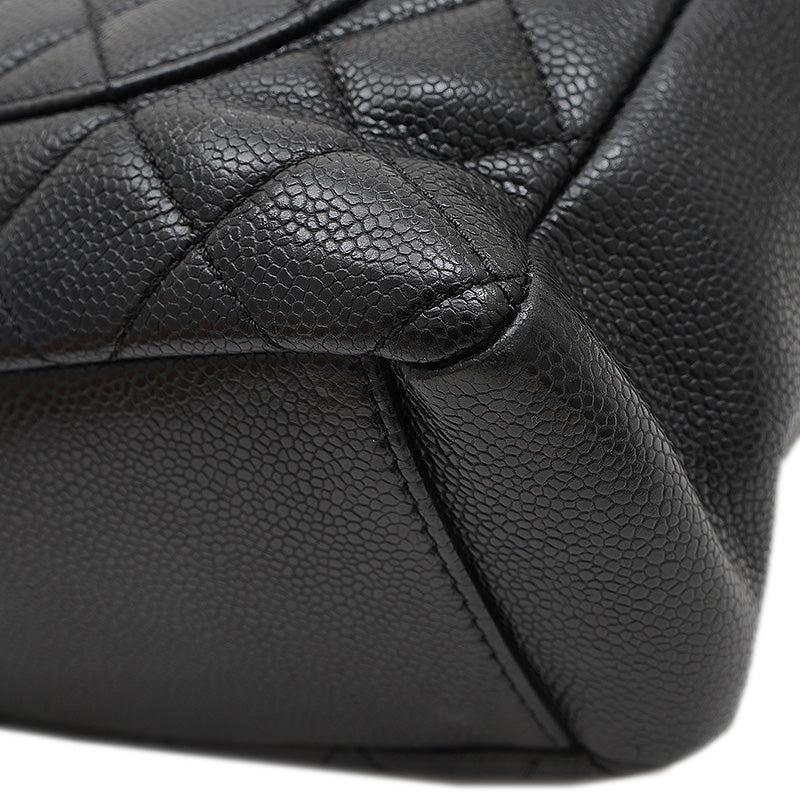 PST トートバッグ キャビアスキン ブラック ゴールド金具 A50994 トートバッグ