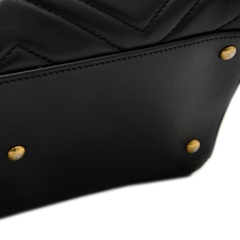 GGマーモント キルティング 2WAYバッグ ブラック 448054 ハンドバッグ