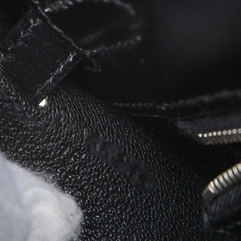 ケリー25 外縫い ボックスカーフ ブラック シルバー金具 K刻印 ハンドバッグ