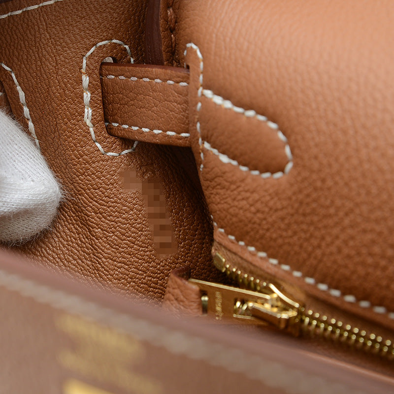 ケリー25 内縫い トゴ ゴールド マットゴールド金具 K刻印 ハンドバッグ