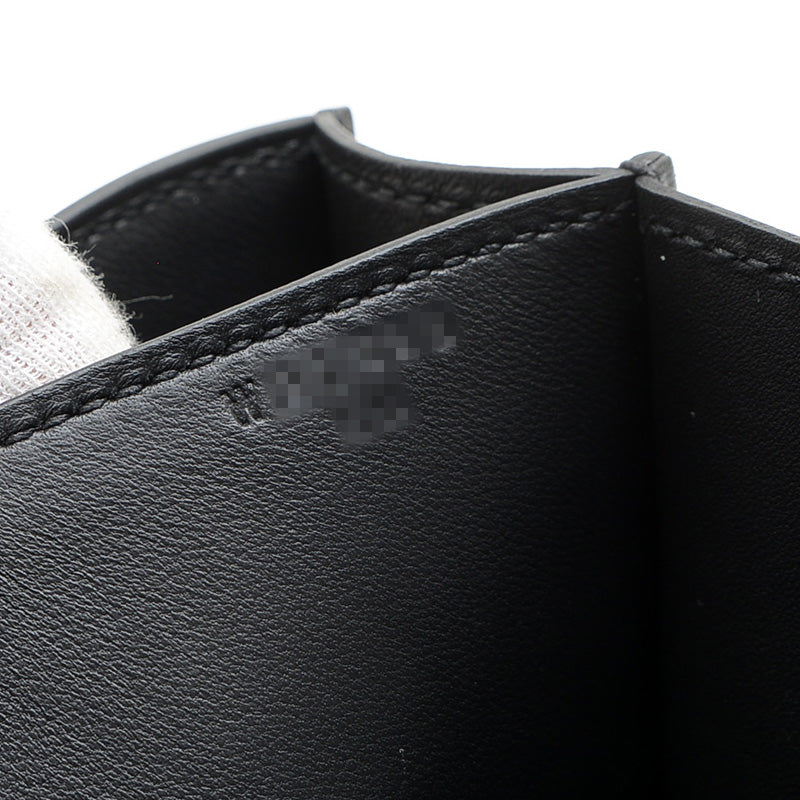 コンスタンス ミニ 18 ミロワール シェーブル ブラック ゴールド金具 W刻印 ショルダーバッグ