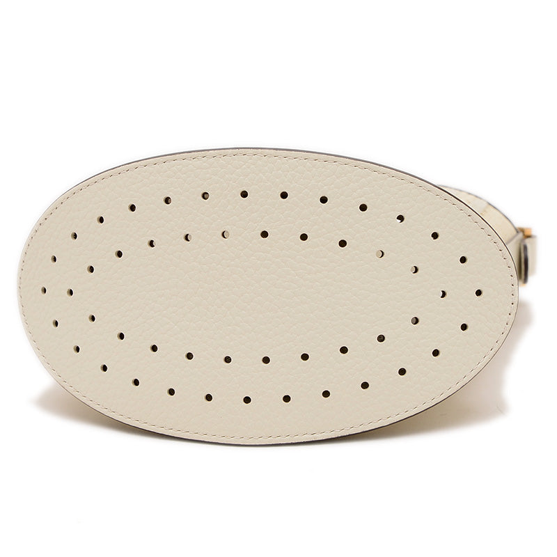 パン ミニ バケット ハンドバッグ イリュージョンジャガード ホワイト/ナチュラル ハンドバッグ