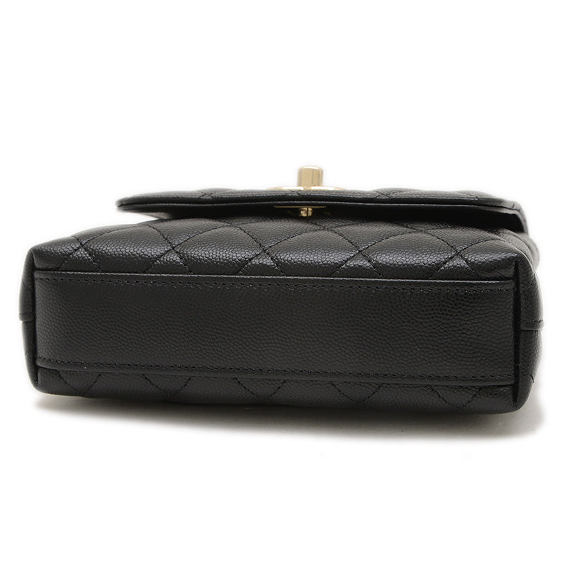 ココハンドル エクストラミニ 2WAYバッグ キャビアスキン ブラック AP4244 ハンドバッグ