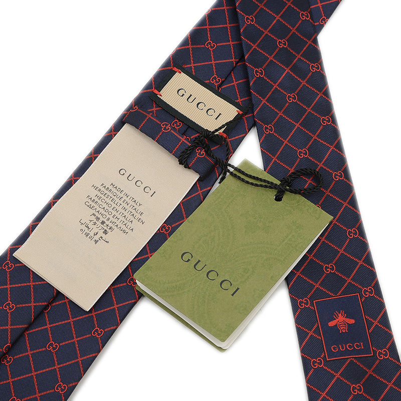 ネクタイ シルク ネイビー/レッド 672561 ネクタイ