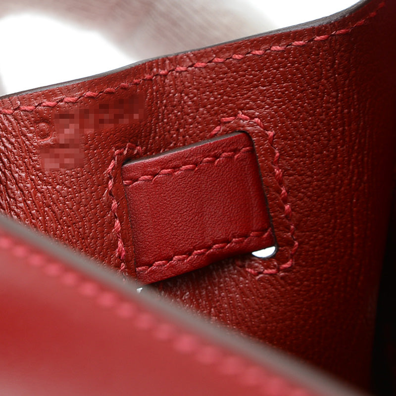 ケリー28 外縫い タデラクト ルージュヴィフ シルバー金具 D刻印 ハンドバッグ