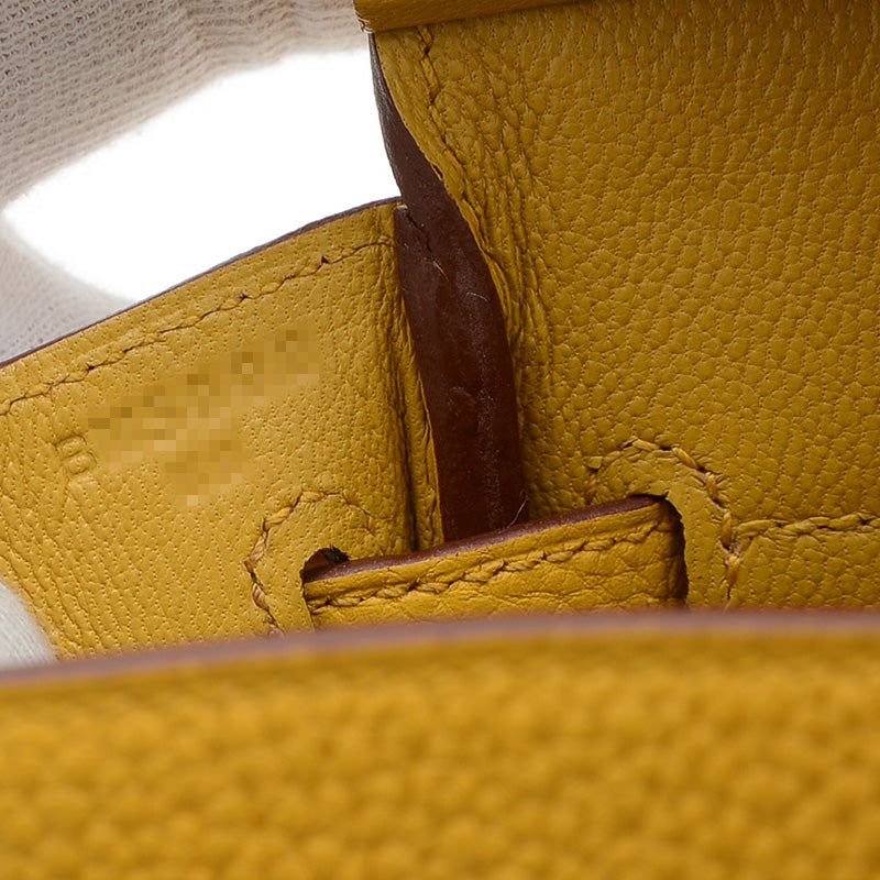 バーキン25 トゴ ジョーヌアンブル シルバー金具 B刻印 ハンドバッグ