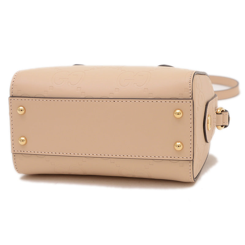 GGレザー スーパー ミニ 2WAYバッグ ベージュ 790130 ハンドバッグ