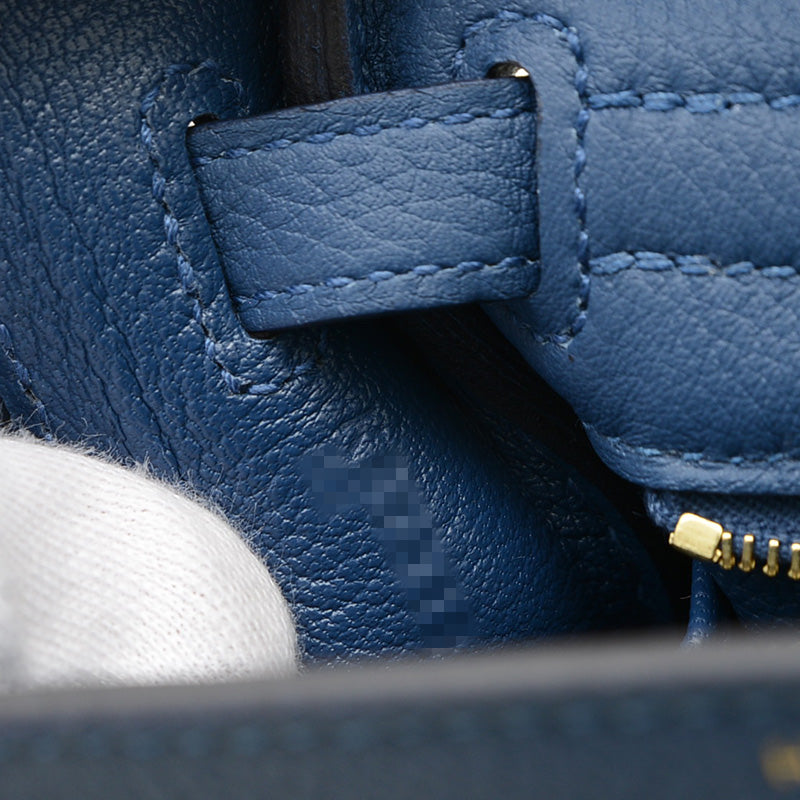 ケリー25 内縫い トゴ ブルータイ ゴールド金具 K刻印 ハンドバッグ