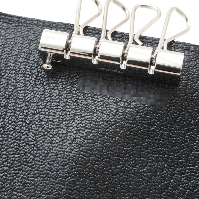 ベアン キーケース 4連 シェーブル ブラック シルバー金具 K刻印 キーケース