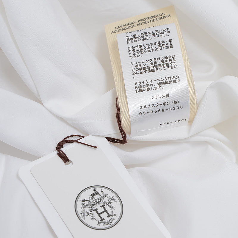 シャツワンピース ウエストリボン コットン ホワイト 4E0546DV 36サイズ ワンピース