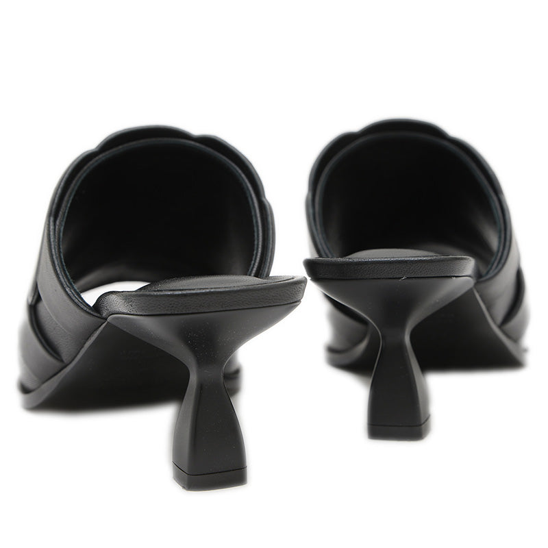 サンダル ハンナ55 レザー ブラック レディース サイズ36.5 サンダル