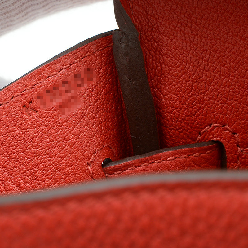 バーキン30 トゴ ルージュラデュー シルバー金具 K刻印 ハンドバッグ