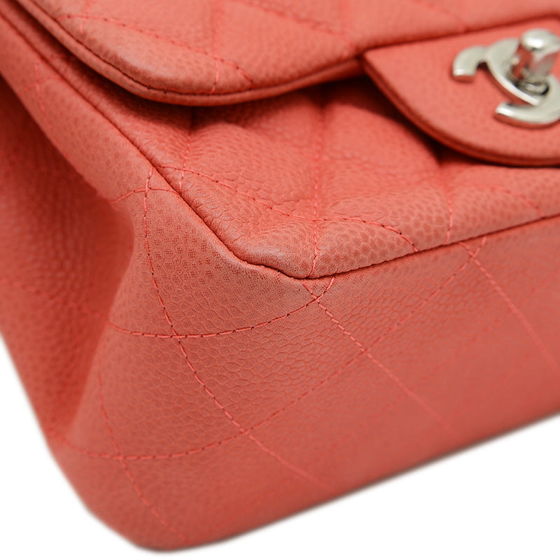 ミニマトラッセ 18 チェーンショルダー ソフトキャビア レッド シルバー金具 ショルダーバッグ