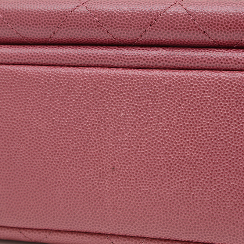 マトラッセ チェーンショルダー キャビアスキン パープル ゴールド金具 ショルダーバッグ