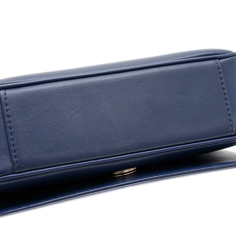 ココマーク ミニ チェーンショルダー カーフスキン ブルー AS0321 ショルダーバッグ