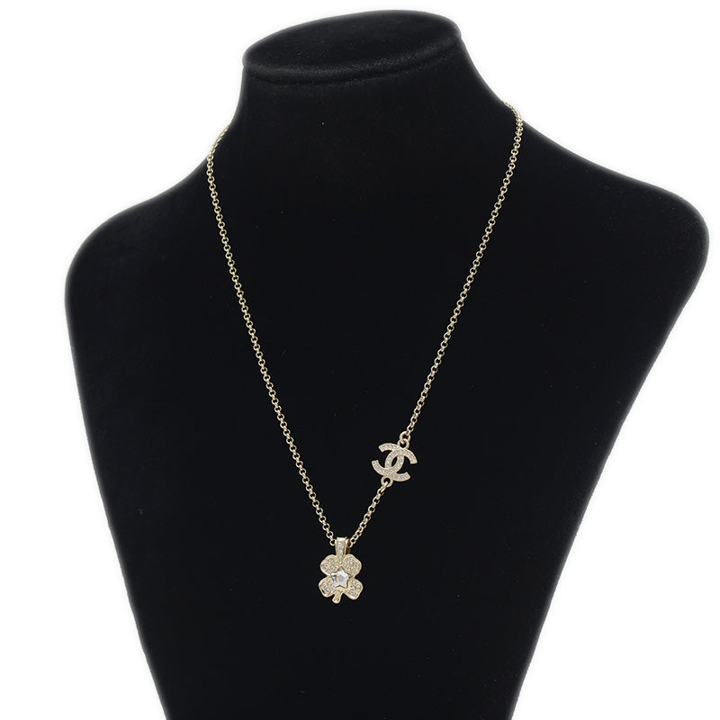 ココマーク クローバー ネックレス メタル/ラインストーン ゴールド ABF223 B25P ネックレス