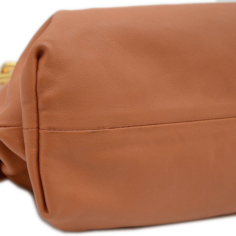 ザ チェーンポーチ ワンショルダーバッグ カーフスキン ブラウン 620230VCP40 ショルダーバッグ