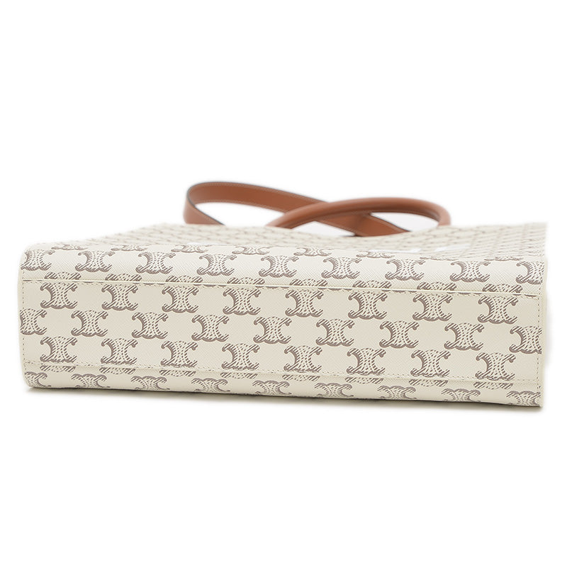 トリオンフ バーティカル カバ ミディアム 2WAYバッグ アイボリー/ブラウン 194432 トートバッグ