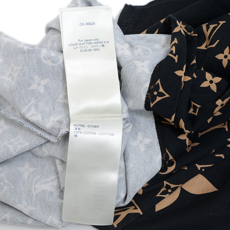 モノグラム チェーン 半袖Tシャツ コットン ブラック/ベージュ レディース XS 半袖Tシャツ