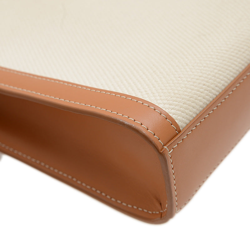 ミニ バーティカル カバ 2WAYバッグ キャンバス アイボリー/タン 193302BNZ トートバッグ