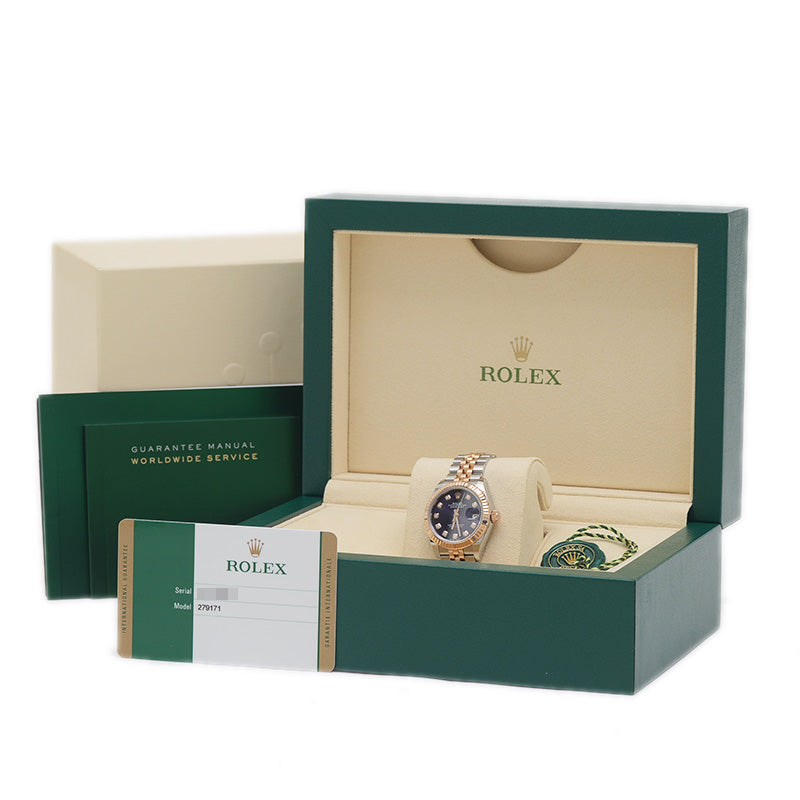 デイトジャスト 279171G オーベルジーヌ文字盤 レディース ランダム 腕時計