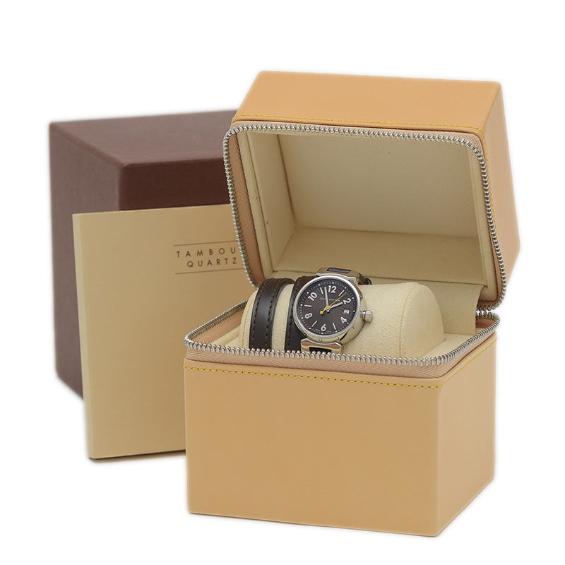 タンブール トリプルコイルド レディース ブラック文字盤 SS クォーツ Q1211 腕時計