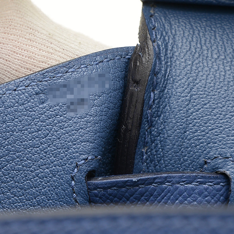 バーキン35 エプソン ブルーブライトン ゴールド金具 D刻印 ハンドバッグ