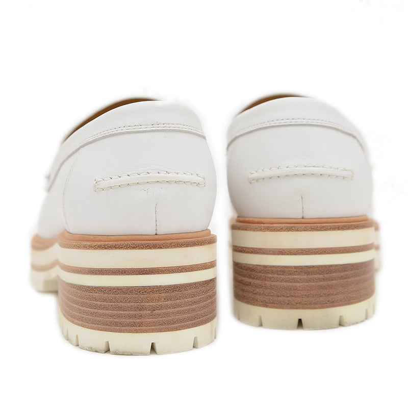 モカシン アイビー レザー ホワイト 39サイズ ローファー