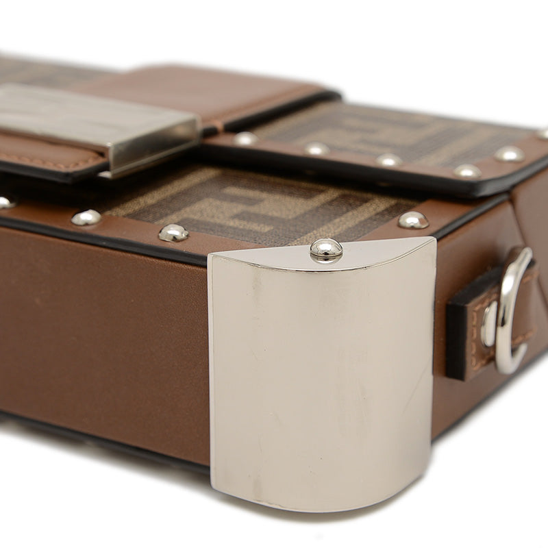 ズッカ バケット トランク ショルダーバッグ キャンバス/レザー ブラウン 7VA507 ショルダーバッグ