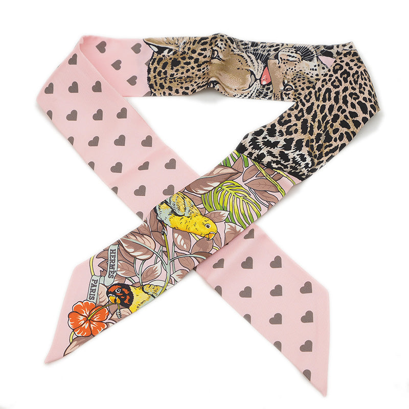 ツイリー ジャングルラブ ローズペール/エトゥープ/ブルン シルク100% スカーフ