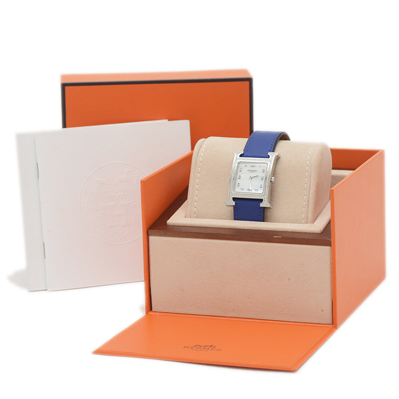 Hウォッチ PM レディース シェル文字盤 SS/ダイヤ/レザー クォーツ HH1.531 腕時計