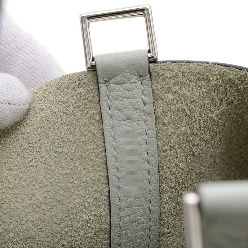 ピコタンロック PM 18 タッチ トリヨン/アリゲーター グリネヴェ シルバー金具 W刻印 ハンドバッグ