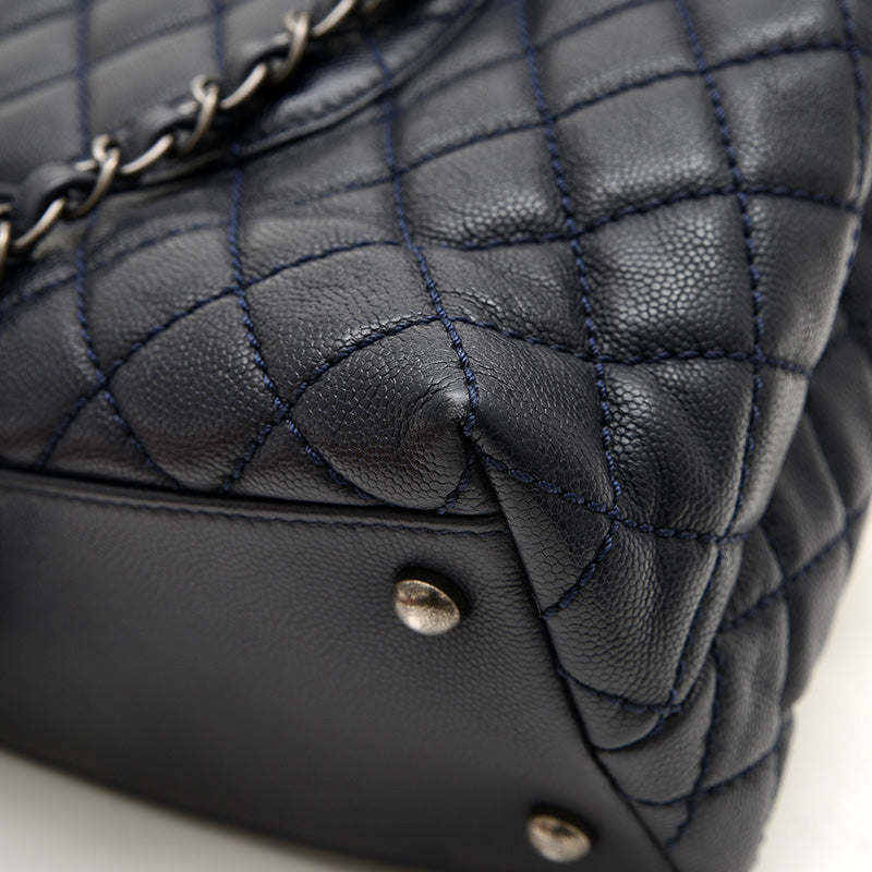 トップハンドル 2WAYバッグ キャビアスキン ネイビー A92992 ショルダーバッグ