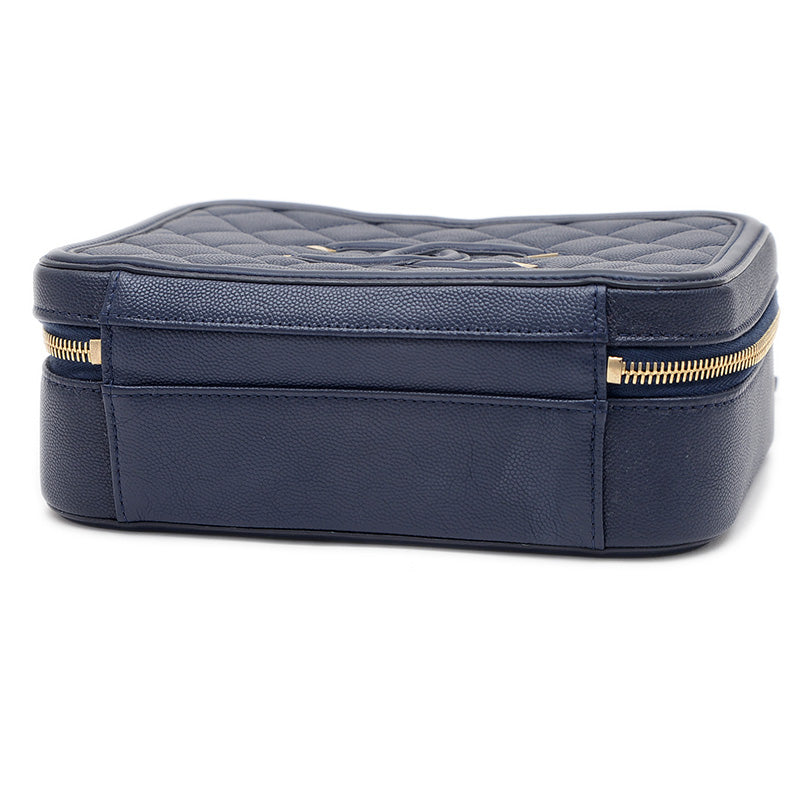 CCフィリグリー チェーンショルダー キャビアスキン ネイビー A93344 ショルダーバッグ