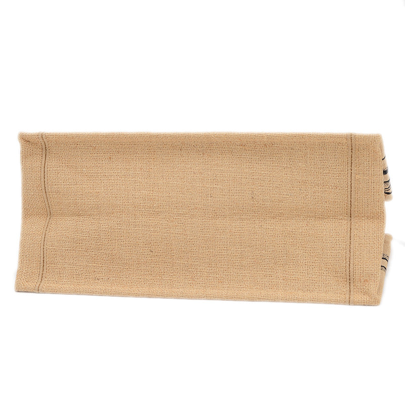 ブックトート ミディアム ユニオン モチーフ ベージュ ジュート トートバッグ