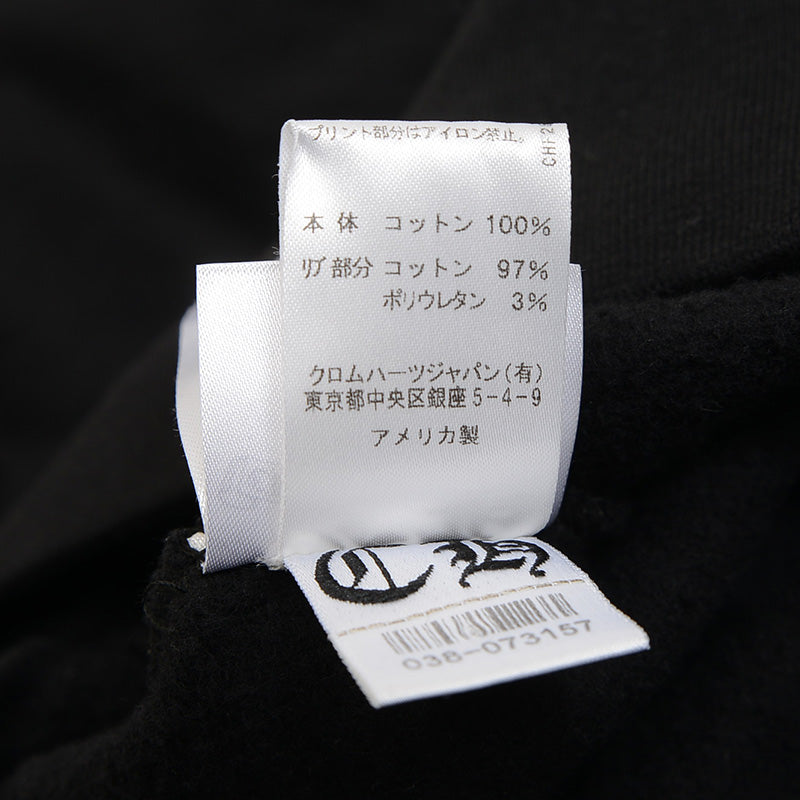 フローラルクロス ホースシュー クルーネック スウェット コットン ブラック Lサイズ スウェット